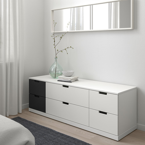 NORDLI - 抽屜櫃/6抽, 白色/碳黑色 | IKEA 線上購物 - PE660445_S4