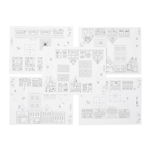 MÅLA 10-pc cardboard town template set