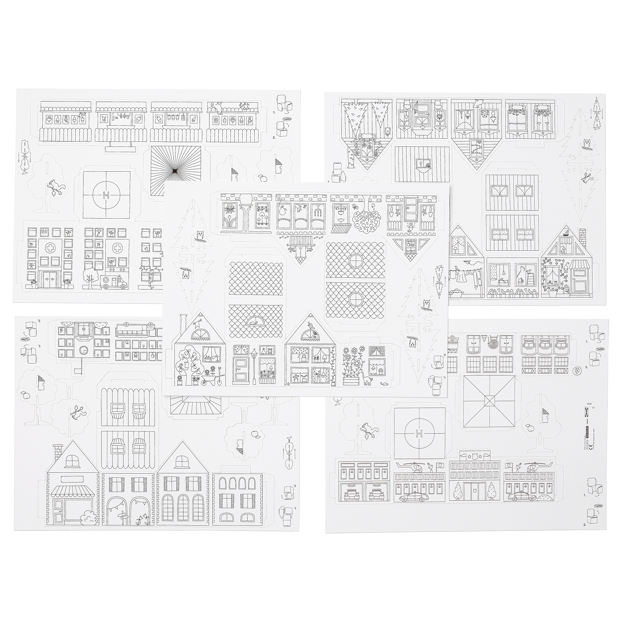 MÅLA 10-pc cardboard town template set