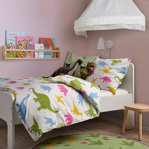 JÄTTELIK - quilt cover and pillowcase, dinosaur/multicolour | IKEA Taiwan Online - PE849304_S4