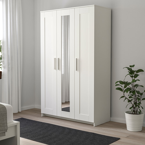 BRIMNES - 三門衣櫃/衣櫥, 白色 | IKEA 線上購物 - PE655296_S4