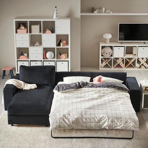 VIMLE 3 seat sofa bed with chaise longue with wide armrests