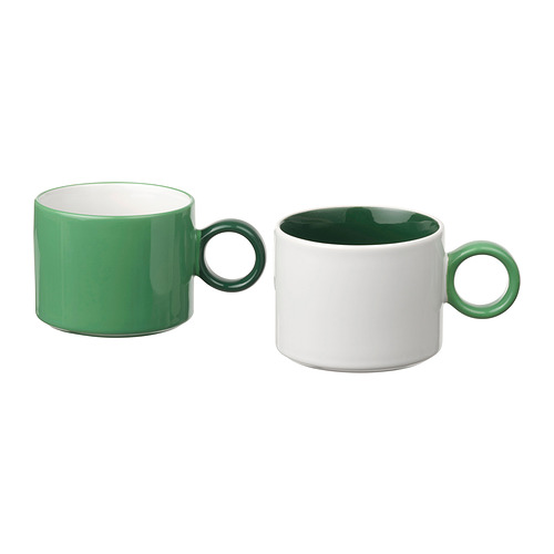 PIGGÅL - mug, white/green, 30 cl | IKEA Taiwan Online - PE926430_S4