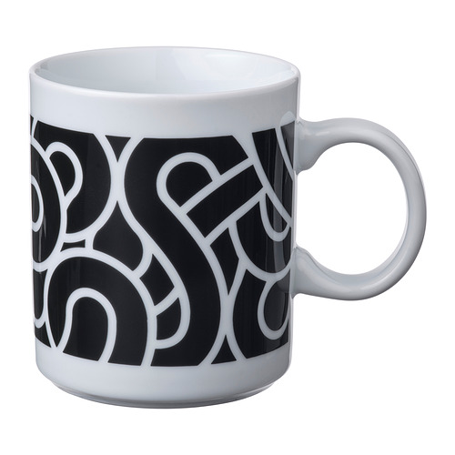SÖTRÖNN - mug, patterned white/black, 32 cl | IKEA Taiwan Online - PE926436_S4