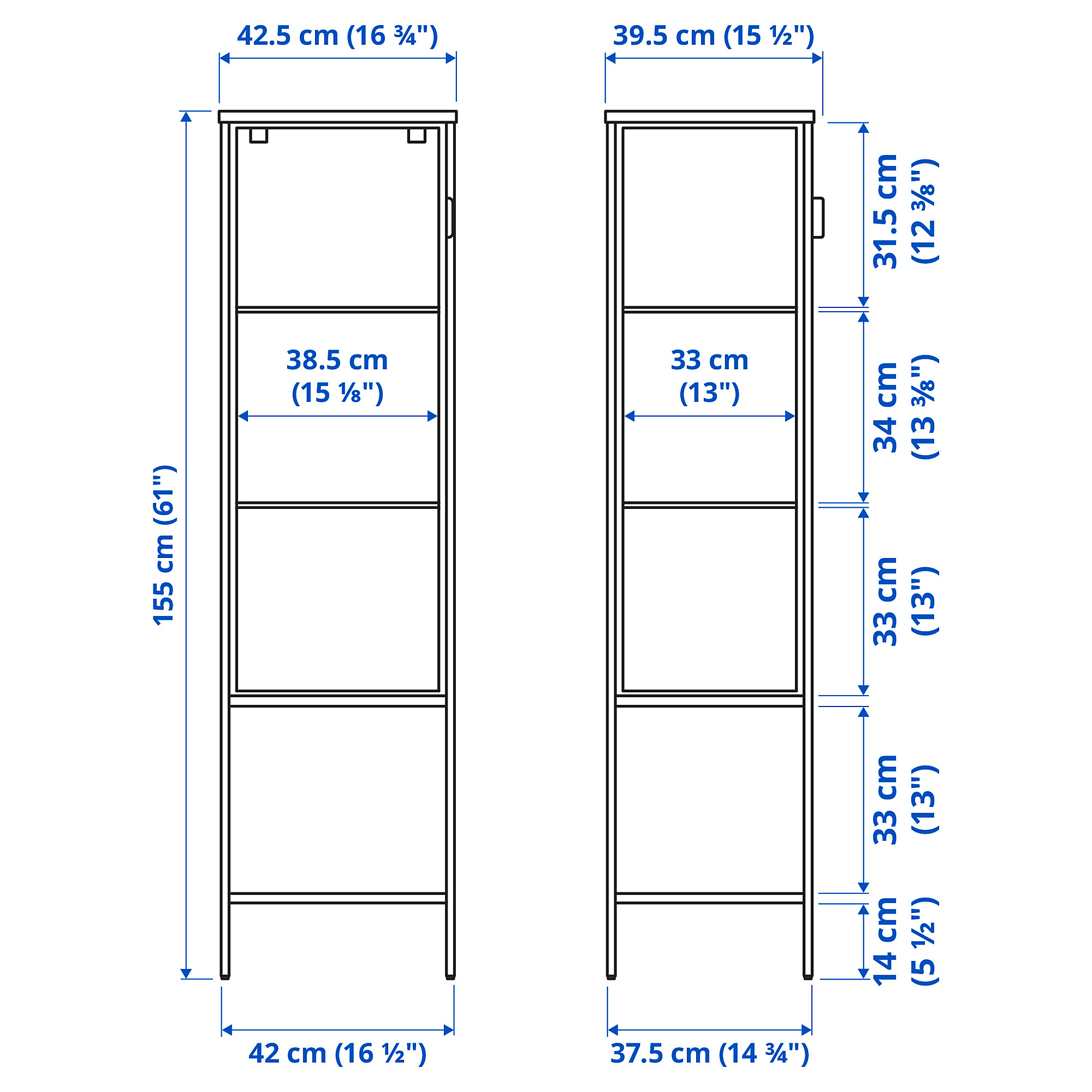 RUDSTA glass-door cabinet