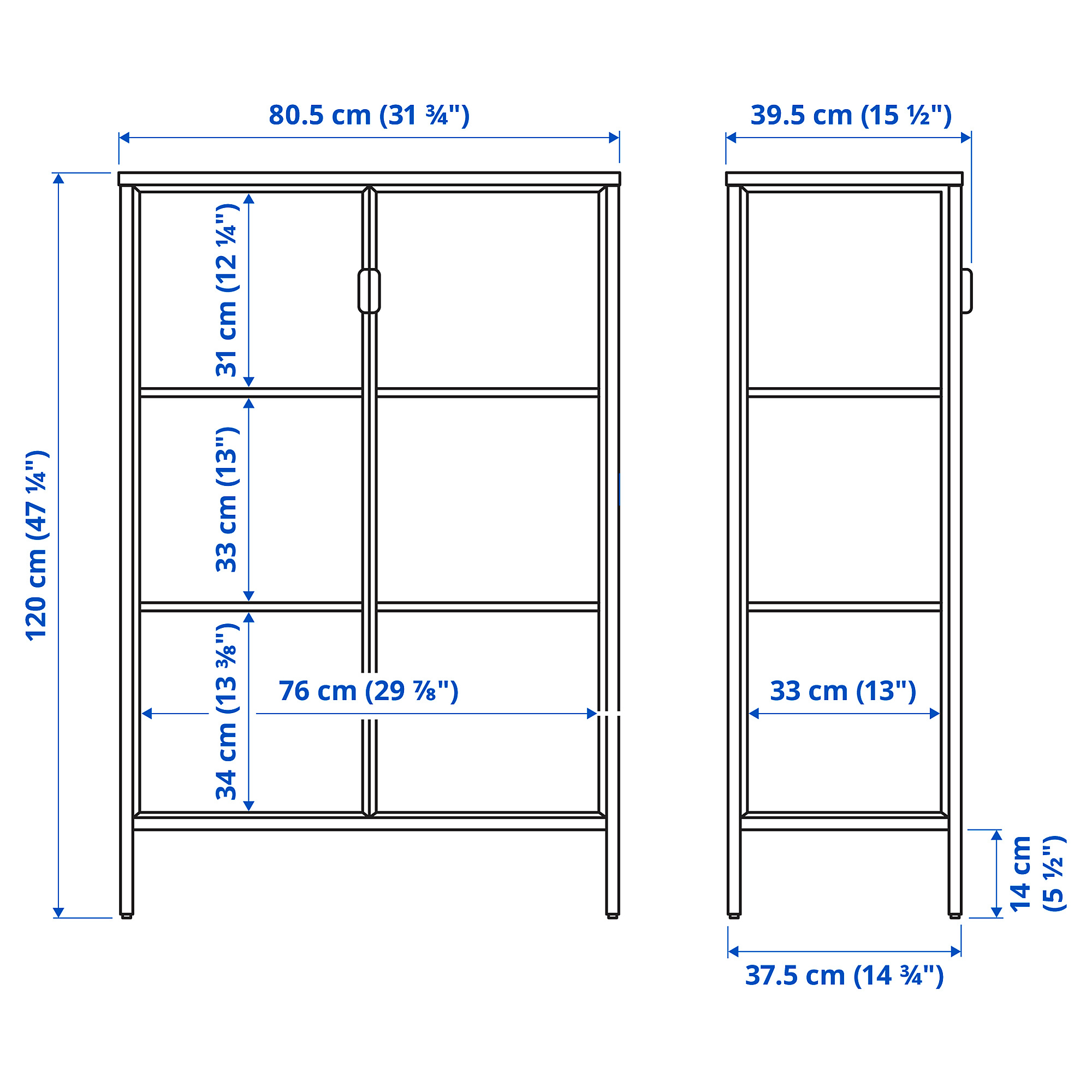 RUDSTA glass-door cabinet