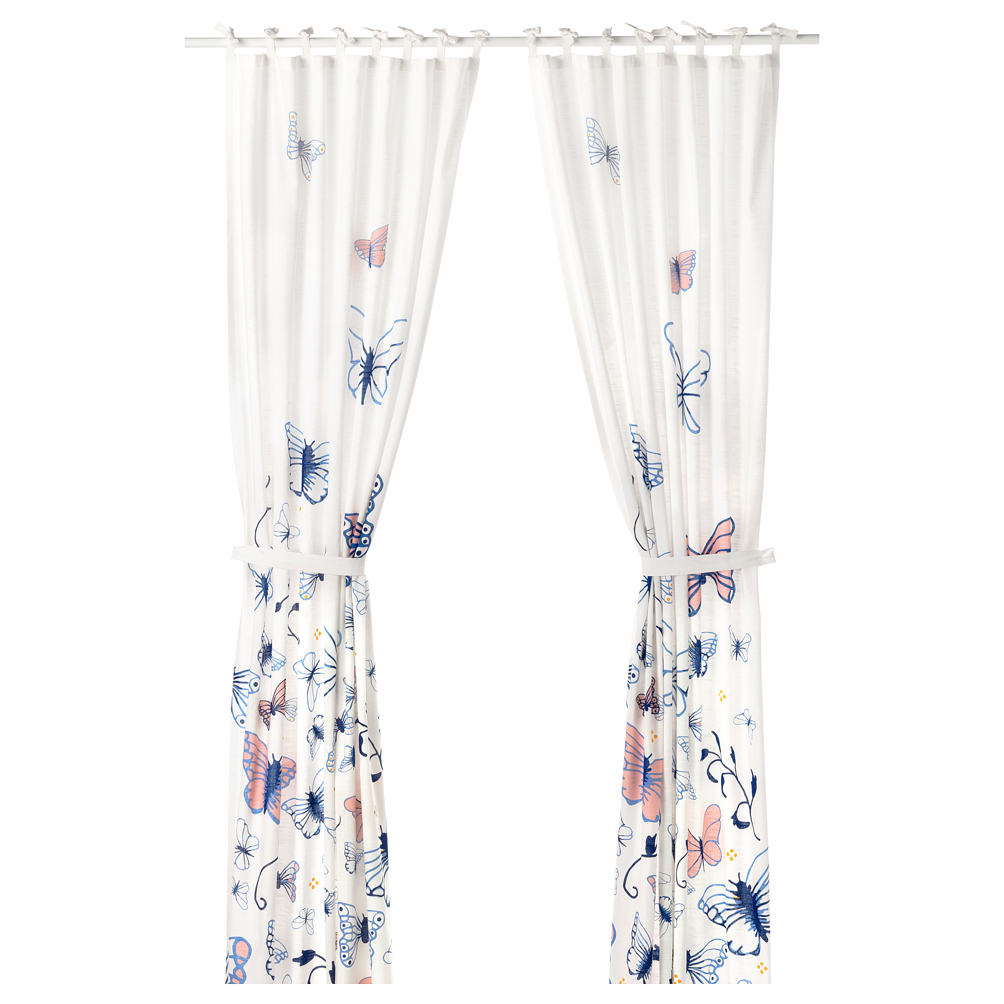 SÅNGLÄRKA curtains with tie-backs, 1 pair
