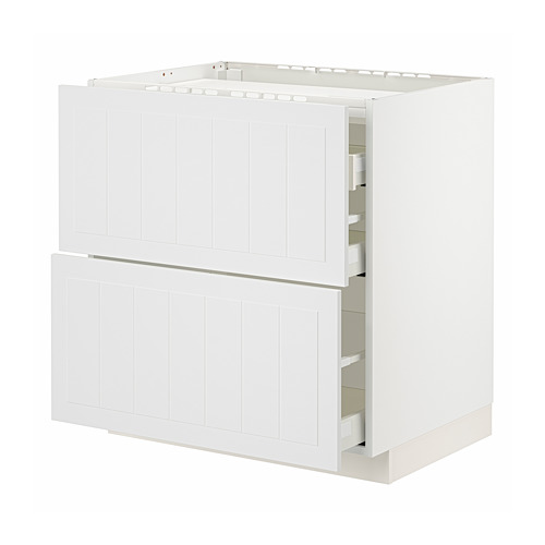 METOD/MAXIMERA - base cab f hob/2 fronts/3 drawers, white/Stensund white | IKEA Taiwan Online - PE805636_S4