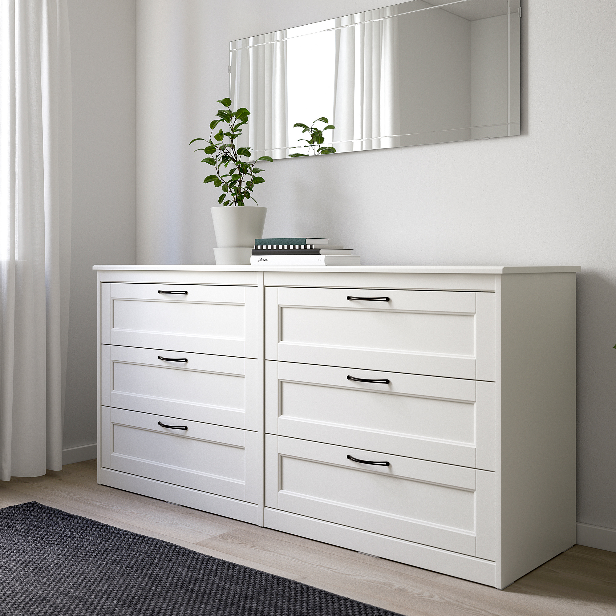 SONGESAND chest of 6 drawers