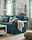 EKTORP - 3-seat sofa with chaise longue, Totebo dark turquoise | IKEA Taiwan Online - PH167999_S1