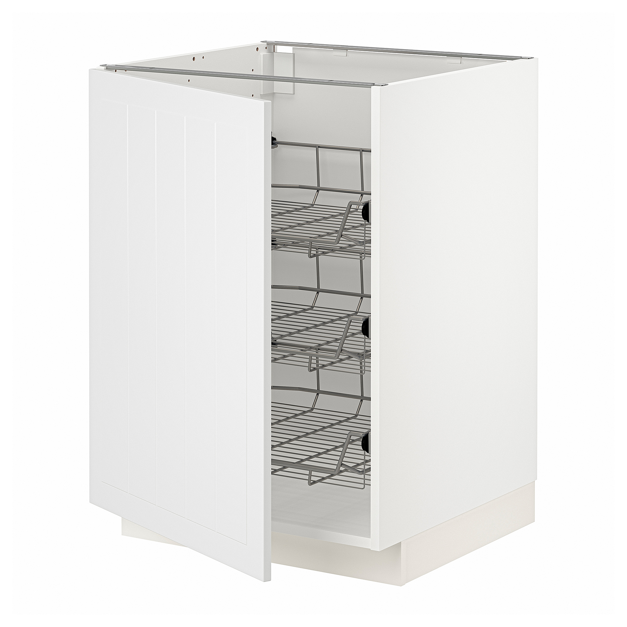 METOD base cabinet with wire baskets