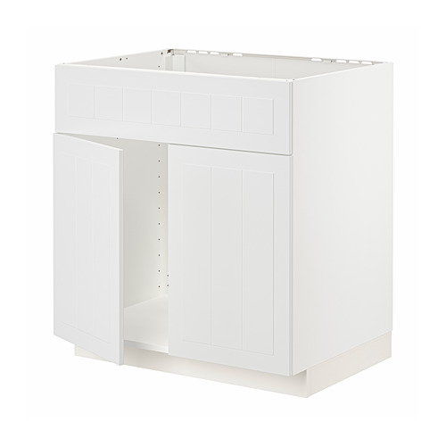 METOD - base cabinet f sink w 2 doors/front, white/Stensund white | IKEA Taiwan Online - PE806011_S4