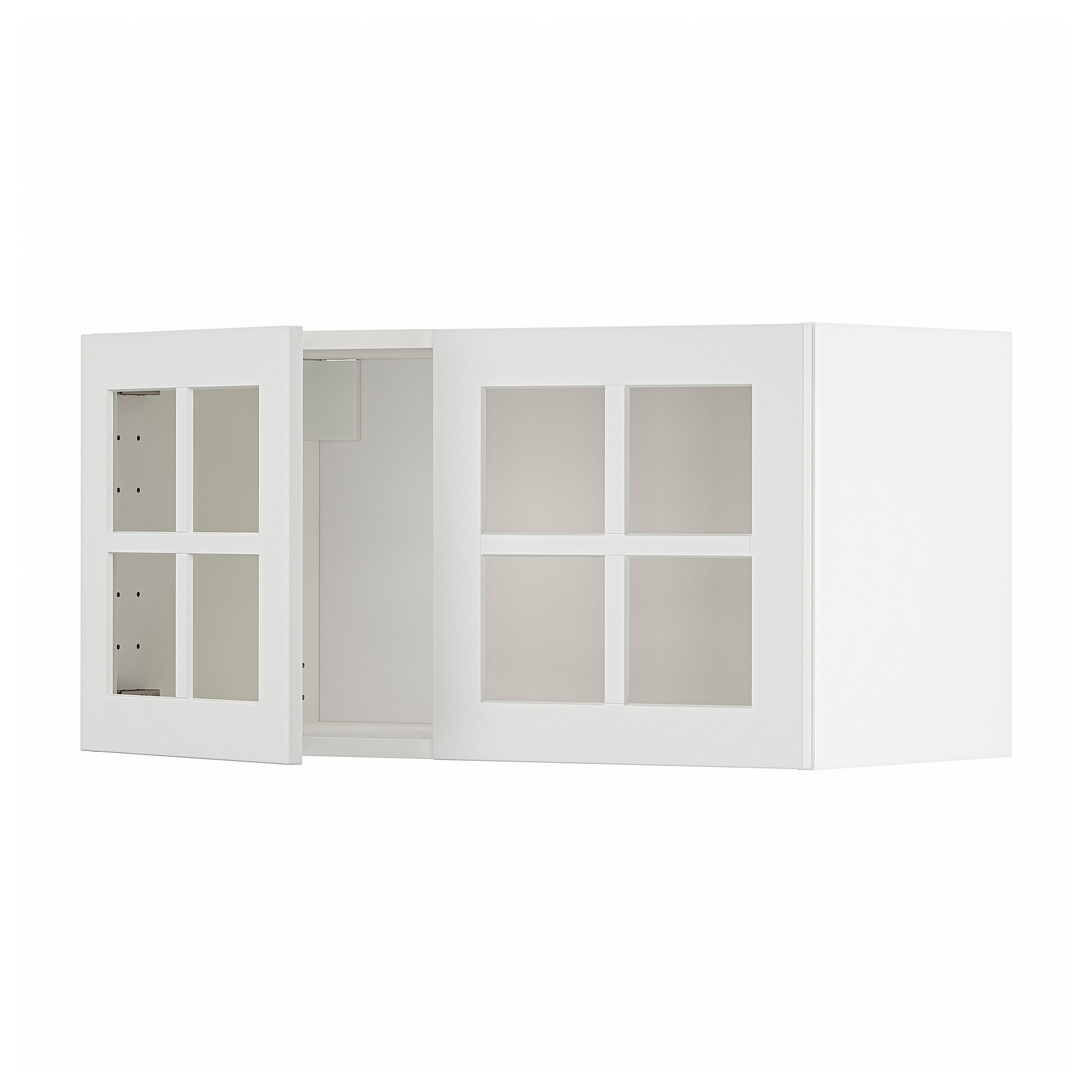 METOD wall cabinet with 2 glass doors