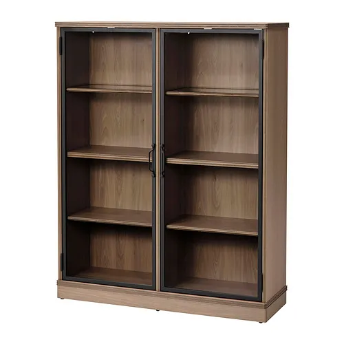 LANESUND - 玻璃門櫃, 灰棕色, 121x37x152 公分 | IKEA 線上購物 - PE888406_S4