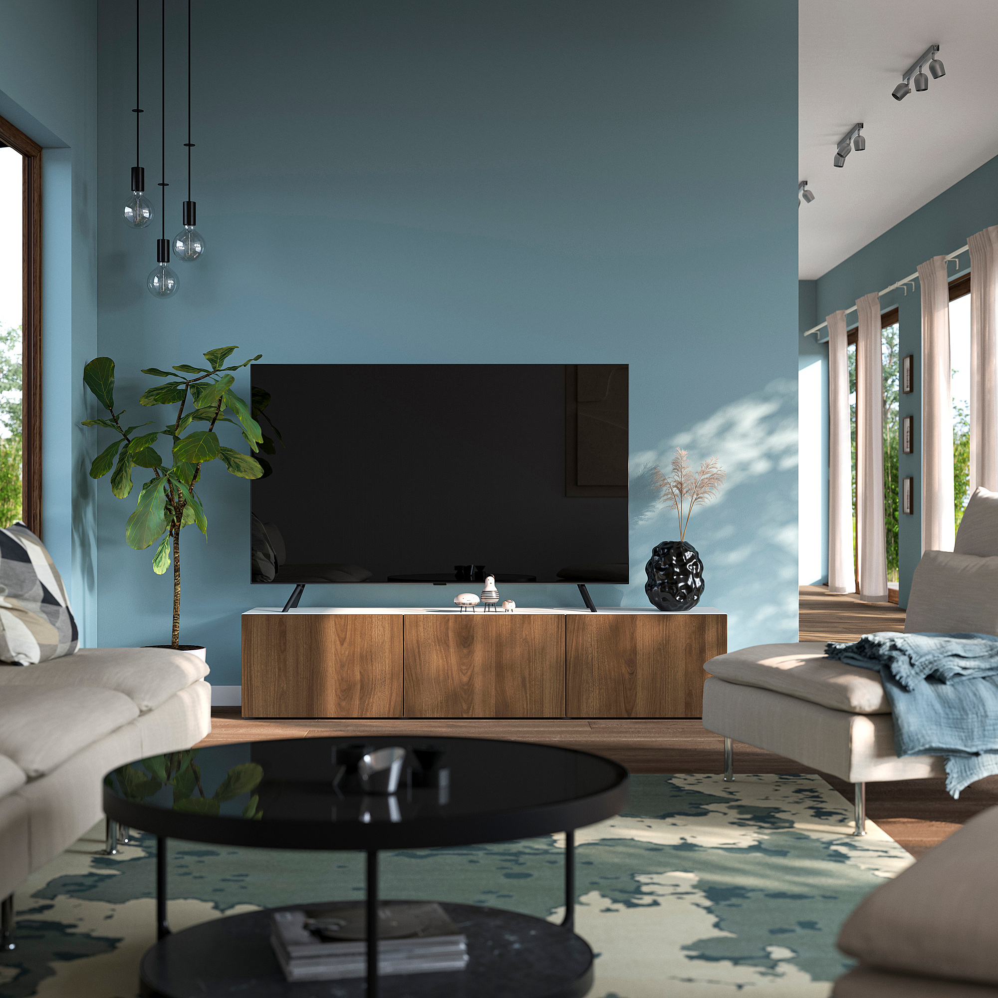 BESTÅ TV bench with doors