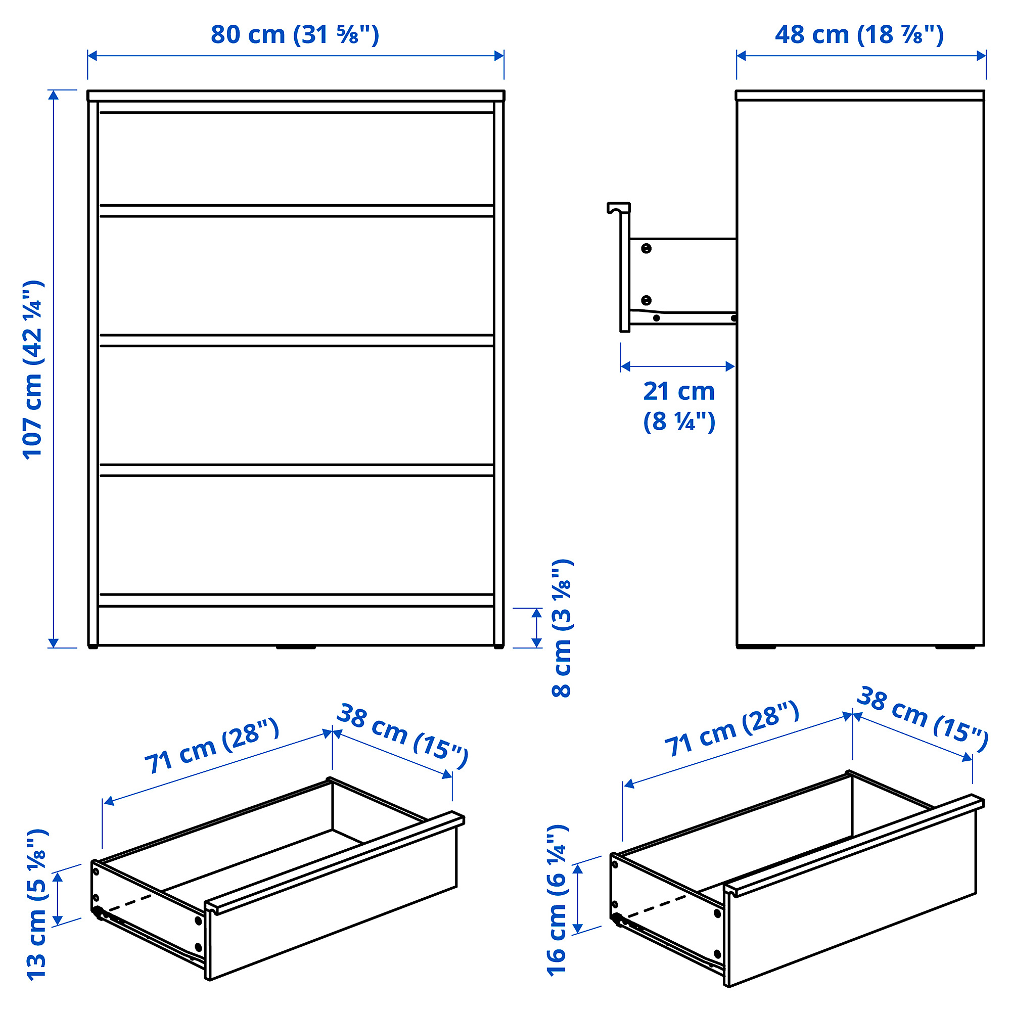 ANKARUDDEN chest of 4 drawers
