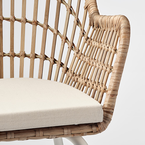 NORNA/NILSOVE - chair with chair pad, rattan white/Laila natural | IKEA Taiwan Online - PE750387_S4