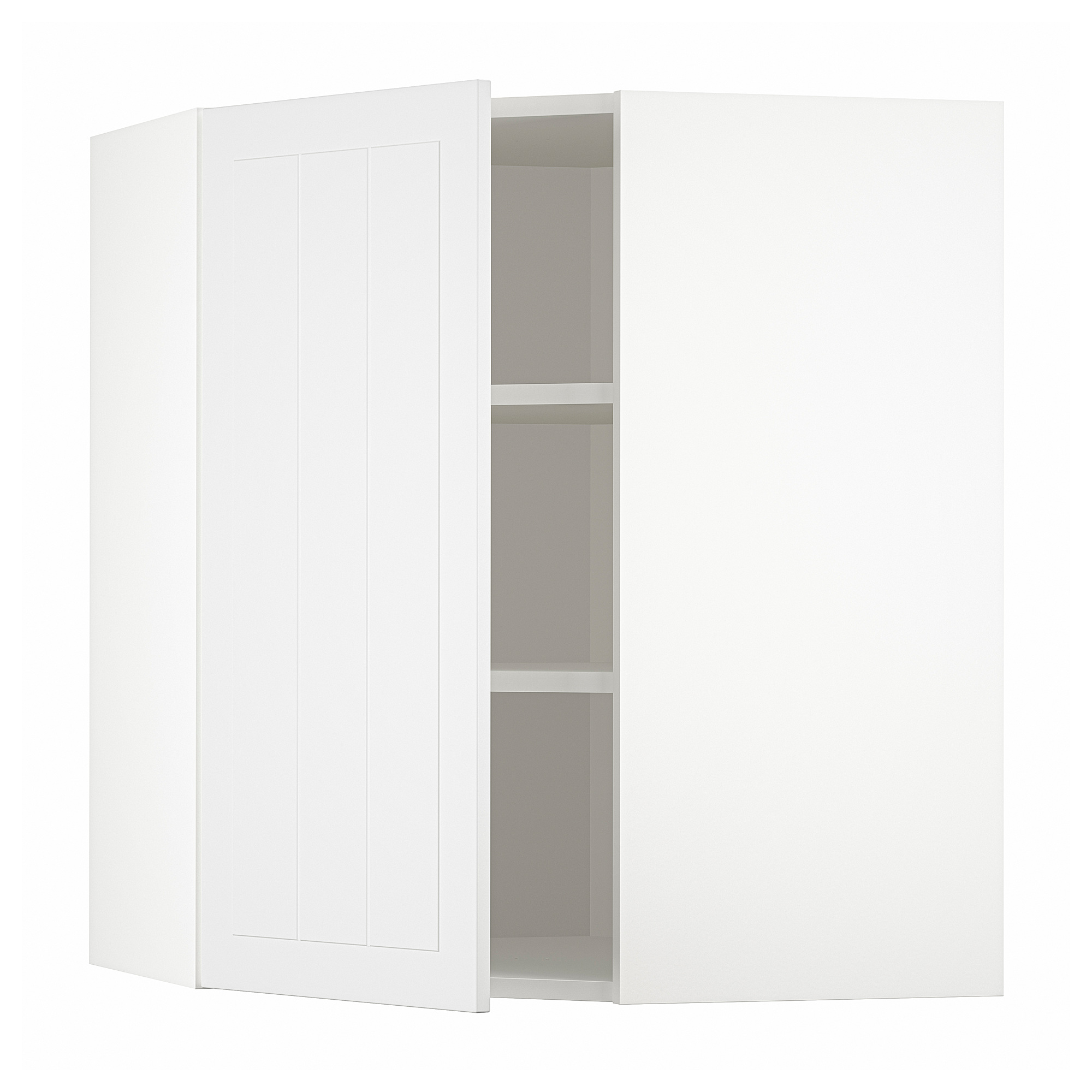 METOD corner wall cabinet with shelves