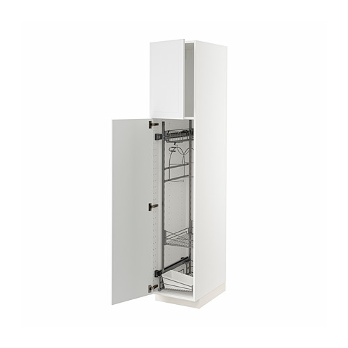 METOD - high cabinet with cleaning interior, white/Stensund white | IKEA Taiwan Online - PE805890_S4