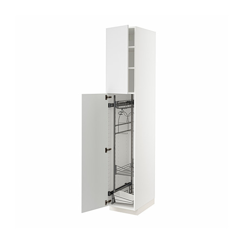 METOD - high cabinet with cleaning interior, white/Stensund white | IKEA Taiwan Online - PE805891_S4