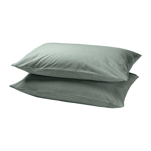 DVALA - pillowcase, grey-green, 50x80 cm | IKEA Taiwan Online - PE888424_S4