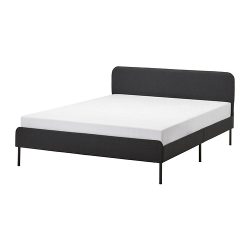 SLATTUM - upholstered bed frame, Vissle dark grey, 150x200 cm | IKEA Taiwan Online - PE926650_S4
