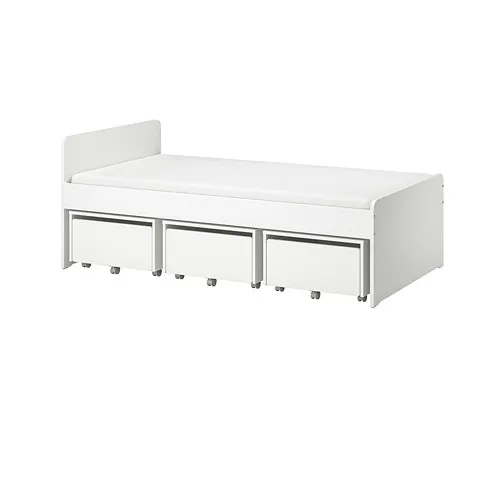 SLÄKT - 床框附3收納盒, 白色, 90x200 公分 | IKEA 線上購物 - PE780931_S4