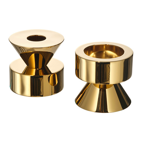 STOCKHOLM 2025 - candlestick/tealight holder, brass-colour, 6 cm | IKEA Taiwan Online - PE954184_S4