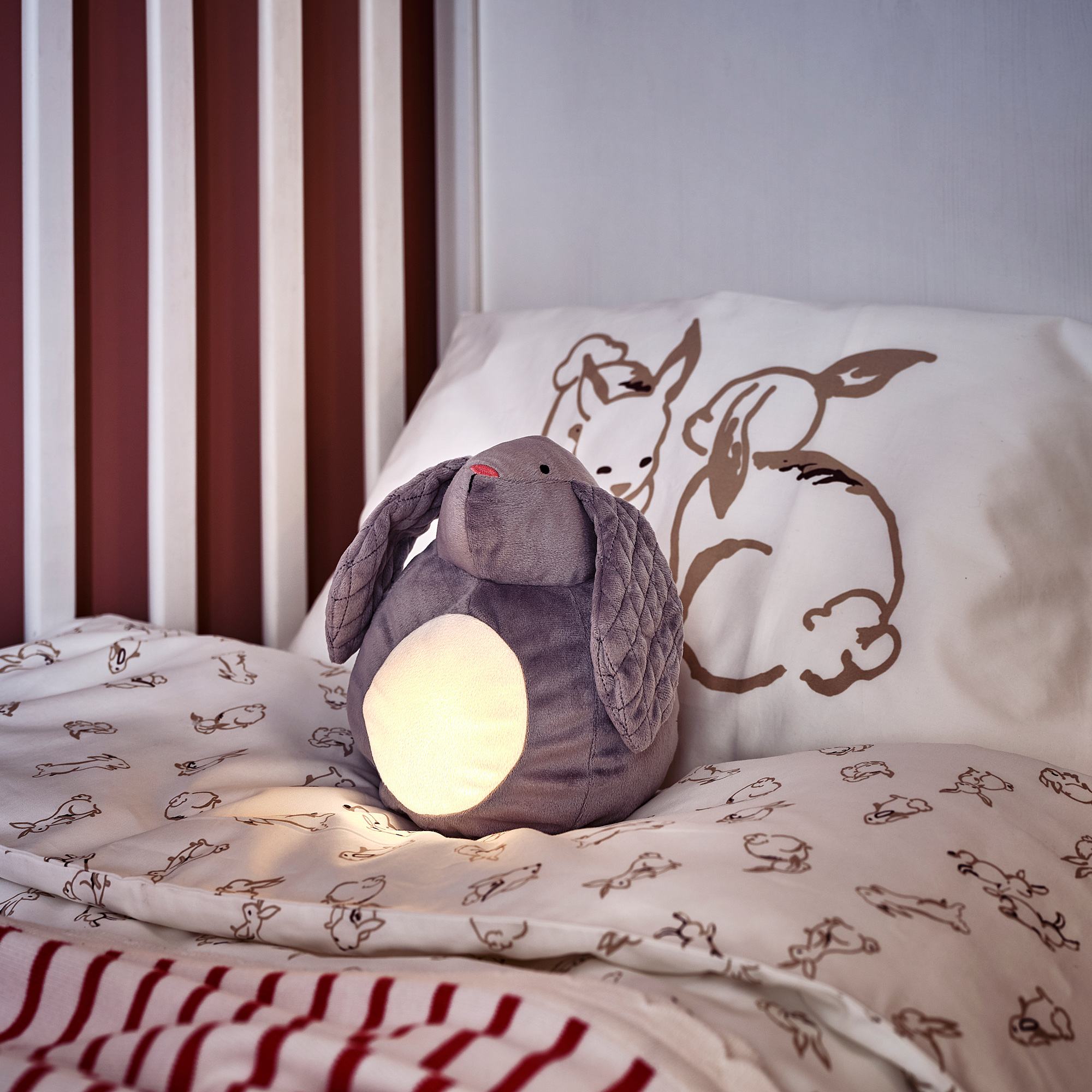 Pekhult 填充玩具附led夜燈 灰色兔子 電池式 Ikea 線上購物