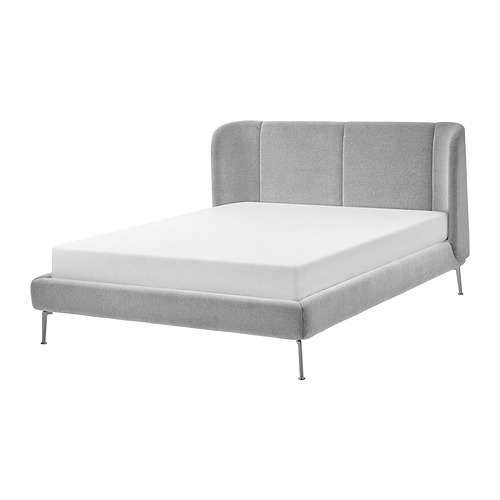 TUFJORD - upholstered bed frame, Tallmyra white/black/Lönset, 150x200 cm | IKEA Taiwan Online - PE926690_S4