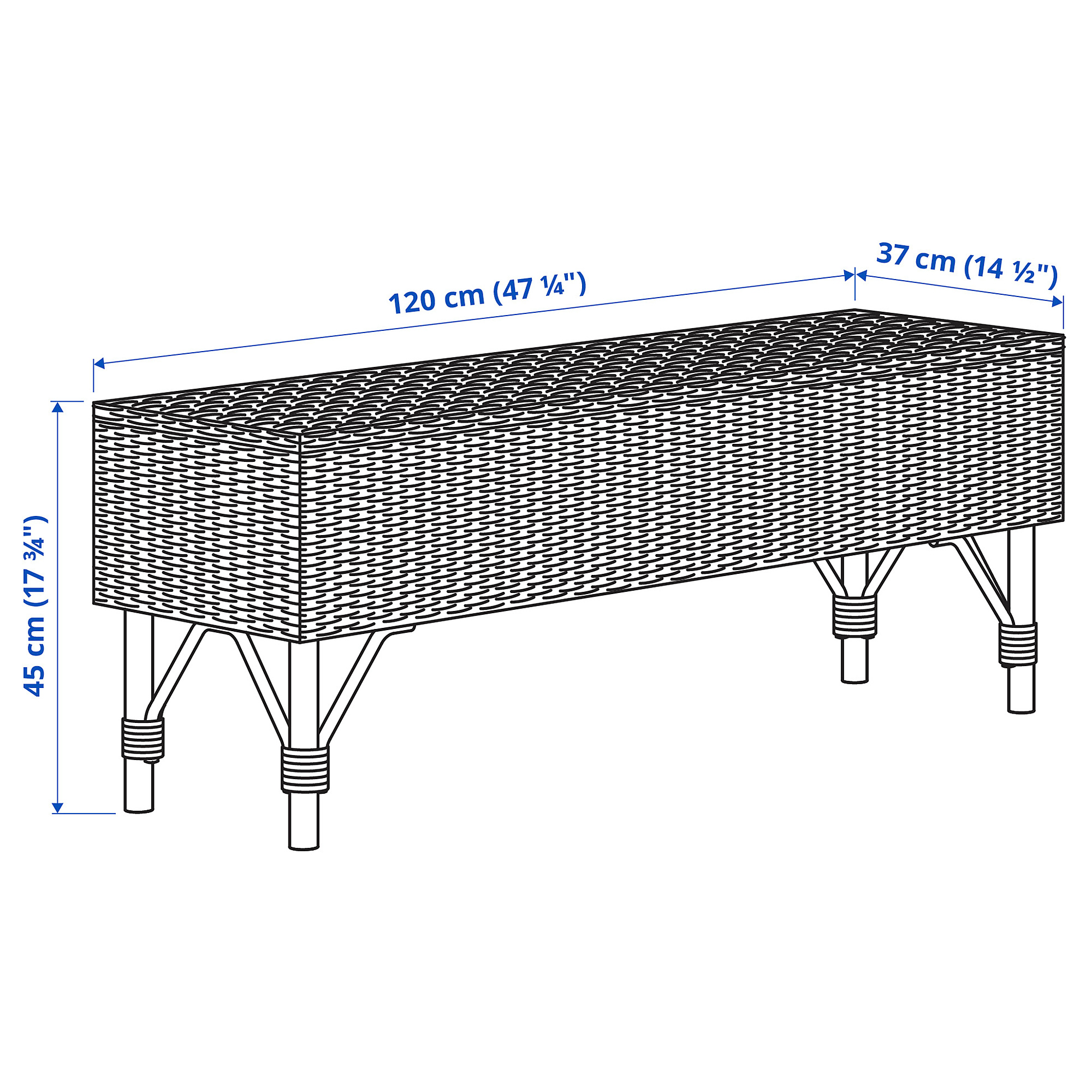 TOLKNING bench with storage