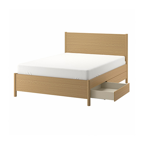 TONSTAD - 床框附床底收納盒, 實木貼皮, 橡木/Lönset | IKEA 線上購物 - PE926748_S4