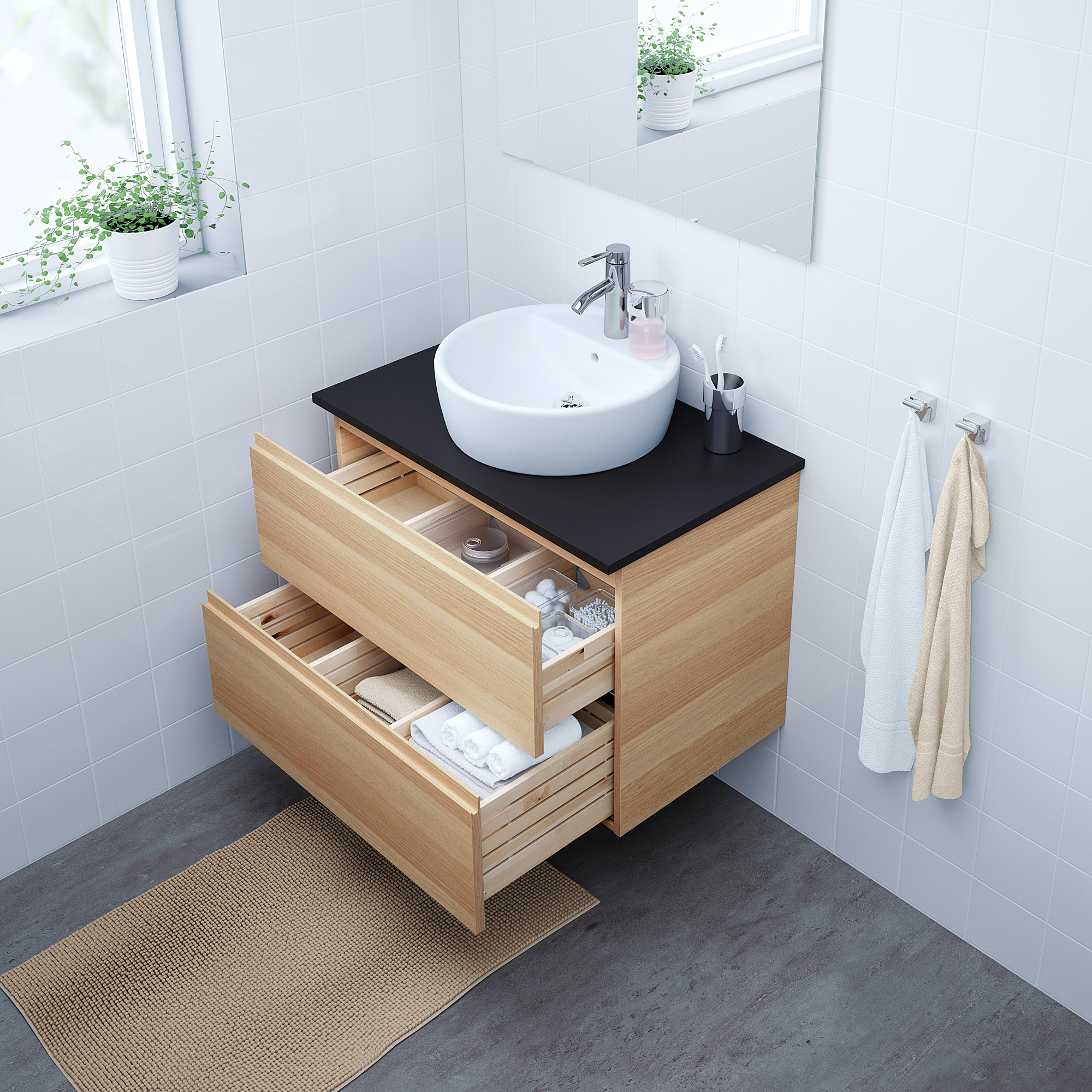 GODMORGON wash-stand with 2 drawers