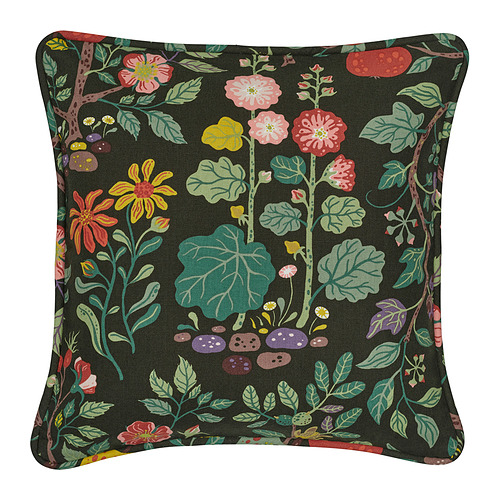VILDPERSILJA - cushion cover, black-green multicolour/floral pattern, 50x50 cm | IKEA Taiwan Online - PE926779_S4