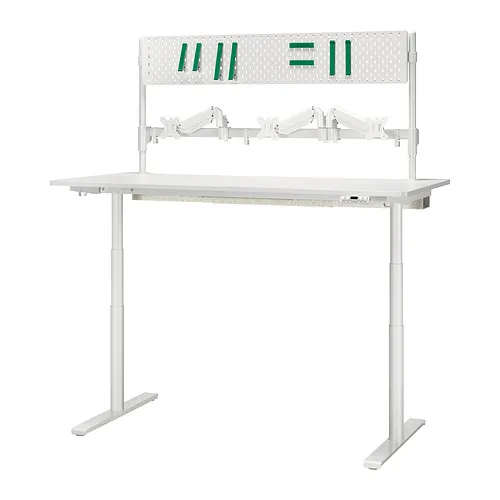 MÅLOMRÅDE - 升降式電競桌, 附監控臂/電動 白色, 180x80 公分 | IKEA 線上購物 - PE993712_S4