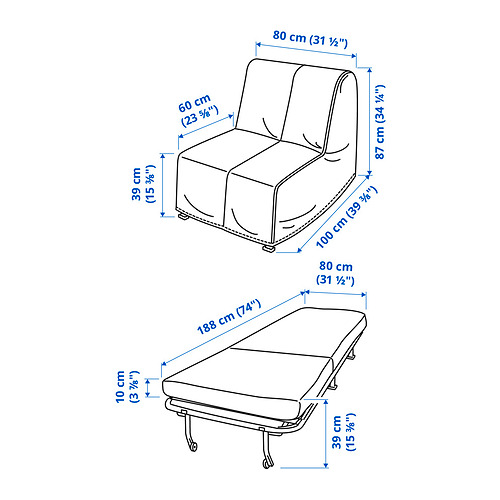 LYCKSELE LÖVÅS - chair-bed, Tutstad multicolour | IKEA Taiwan Online - PE849789_S4