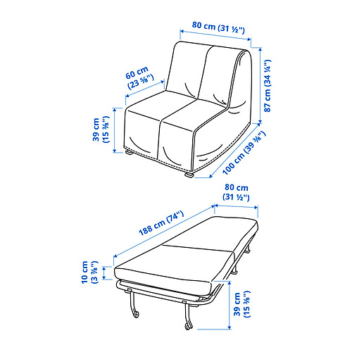 LYCKSELE LÖVÅS chair-bed