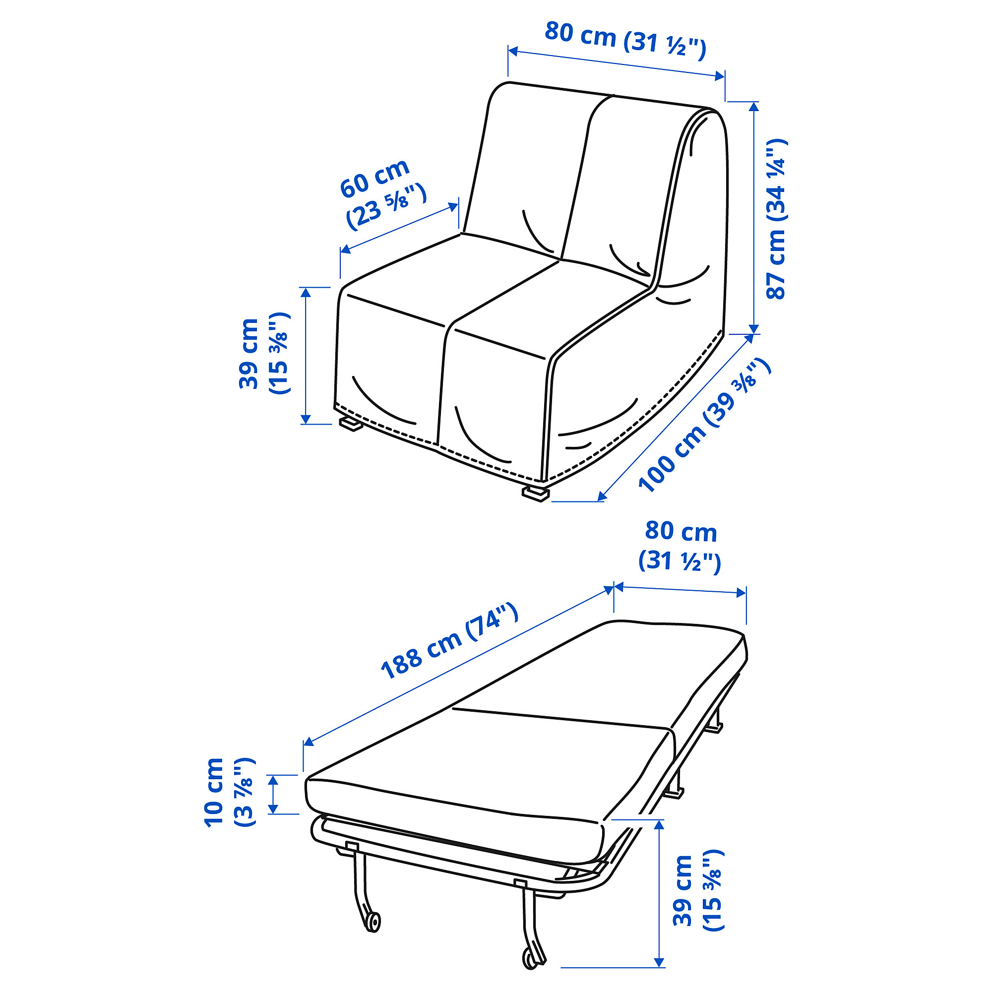 LYCKSELE LÖVÅS chair-bed