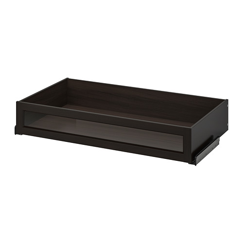 KOMPLEMENT - drawer with framed glass front, black-brown | IKEA Taiwan Online - PE750570_S4
