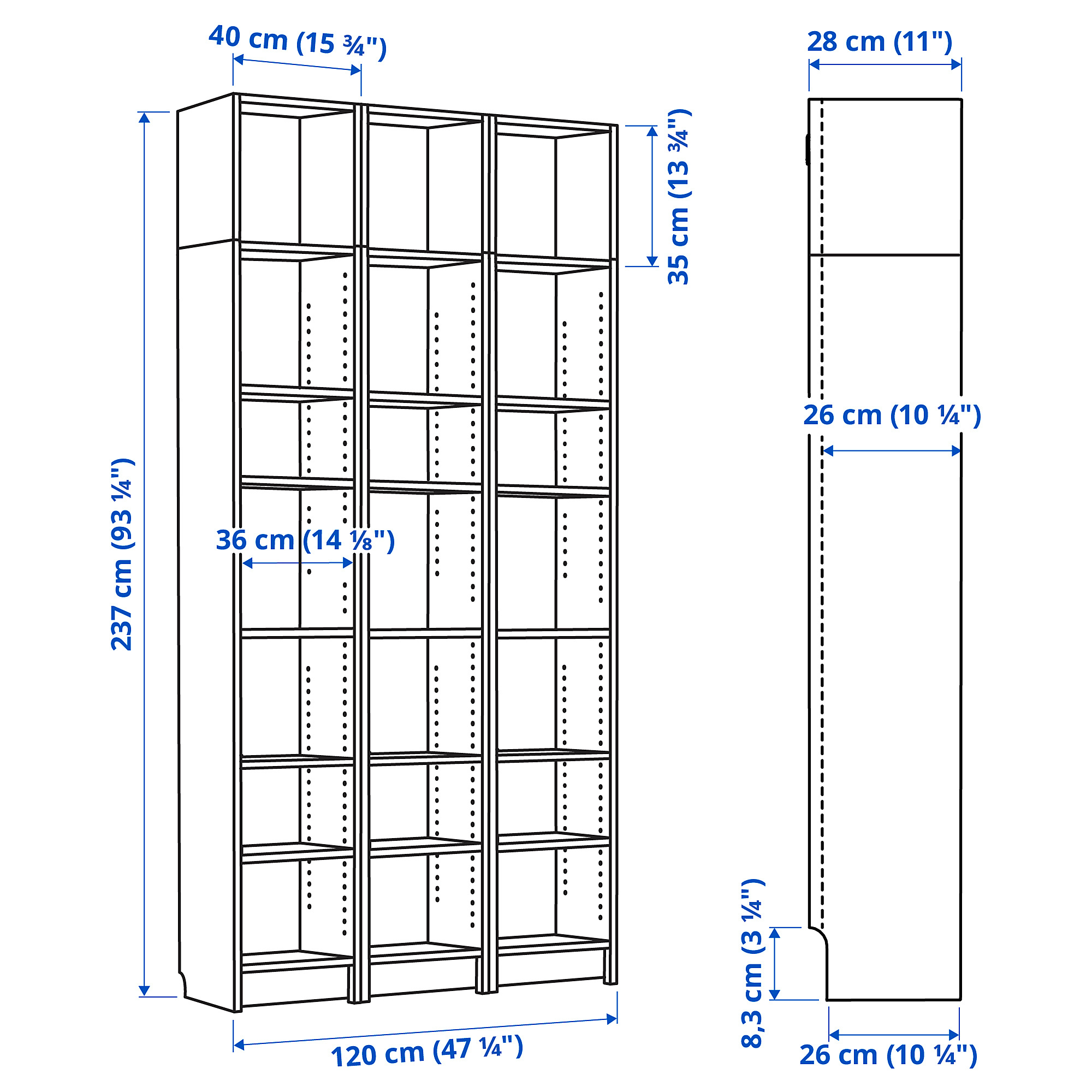 BILLY bookcase comb with extension units