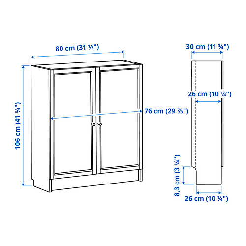 BILLY/OXBERG bookcase with doors