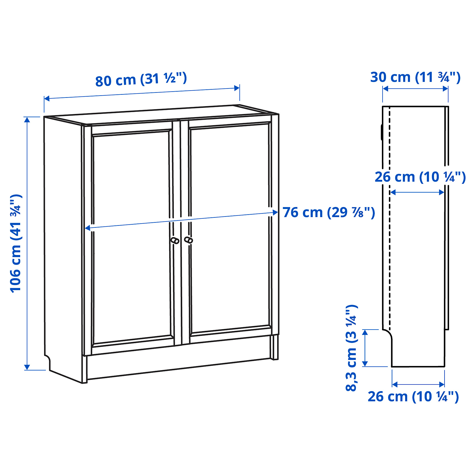 BILLY/OXBERG bookcase with doors