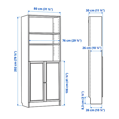 BILLY bookcase with doors