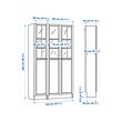 BILLY/OXBERG 書櫃附背板/玻璃門板
