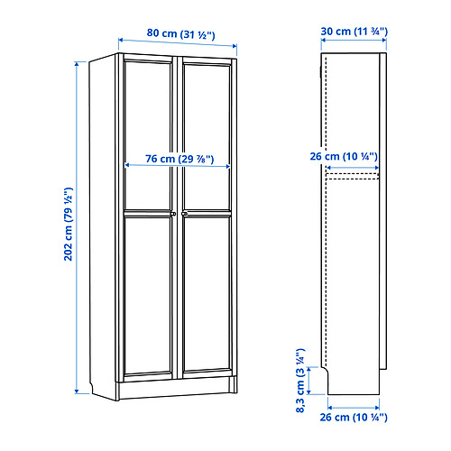 BILLY/OXBERG bookcase with doors