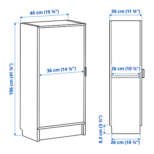 BILLY/HÖGBO bookcase combination w glass doors