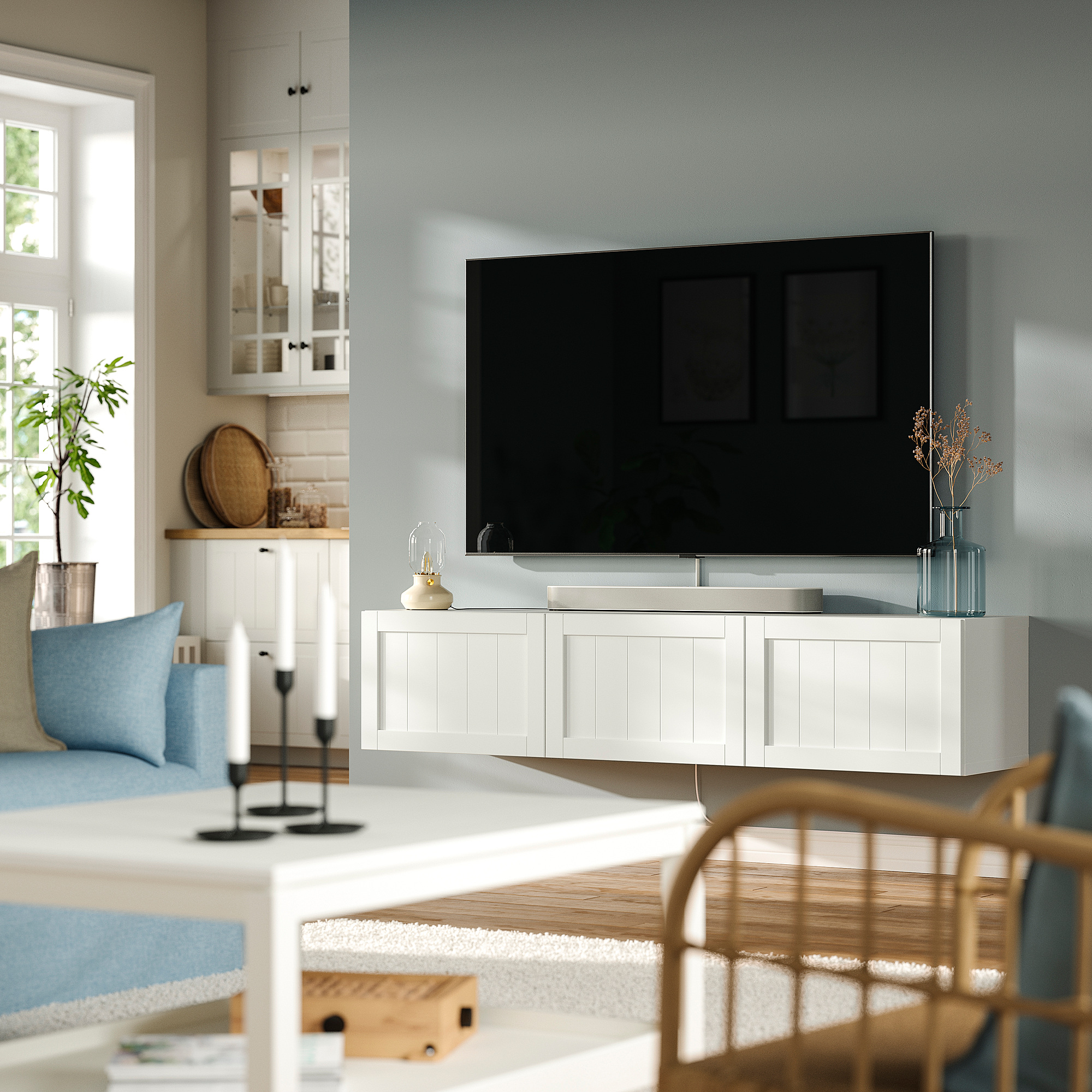 BESTÅ TV bench with doors