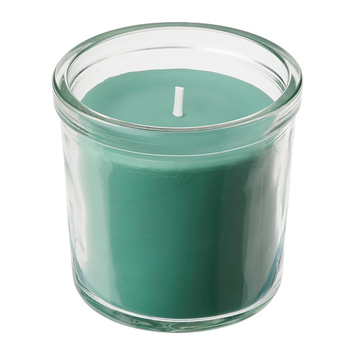 HEDERSAM - 香氛杯狀蠟燭, 鮮草香/淺綠色 | IKEA 線上購物 - PE850016_S4