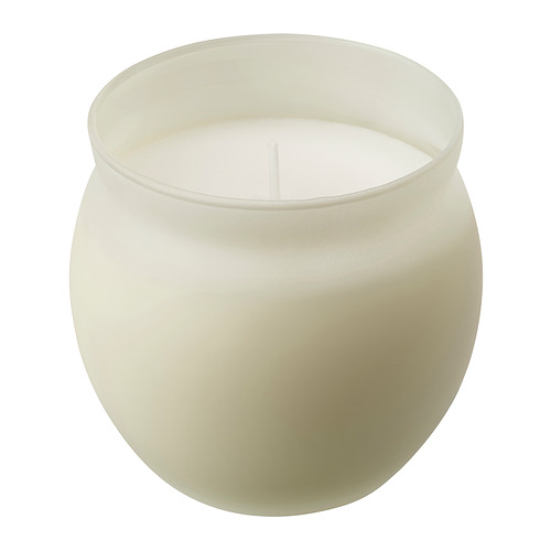 JÄMLIK - scented candle in glass, Vanilla/light beige, 50 hr | IKEA Taiwan Online - PE850037_S4