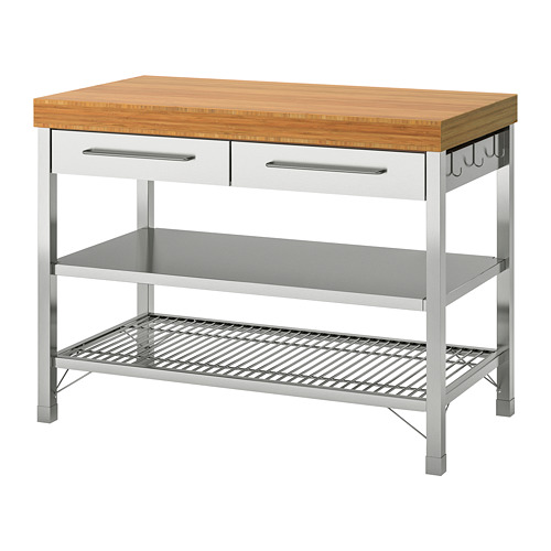 RIMFORSA - work bench, stainless steel/bamboo, 120x63.5x92 cm | IKEA Taiwan Online - PE711112_S4